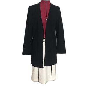 Calvin Klein Skirt Suit Women's Size 8 2-Piece Set Blazer & Skirt Black & White